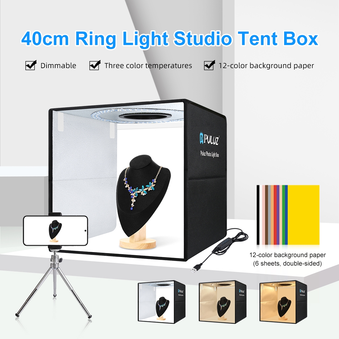 Photography Lighting For Products - PULUZ 40cm Folding Portable Ring Light