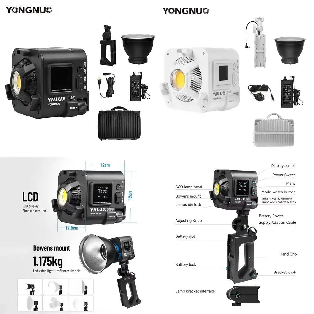 Photography Lighting Studio - YONGNUO YNLUX100 100W 3200K-5600K Compact Handheld