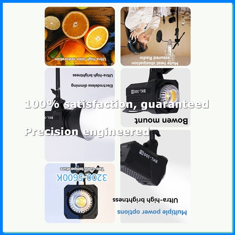 Photography Lighting Spotlight - 300W Bi LED Video Light, Continuous