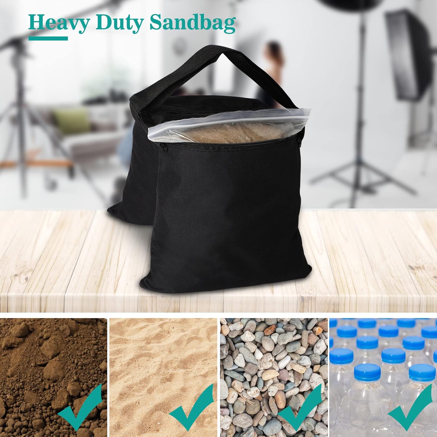 Aimosen 4 Packs Sandbags Weigh - Photography Lighting Weight Bags recension och pris
