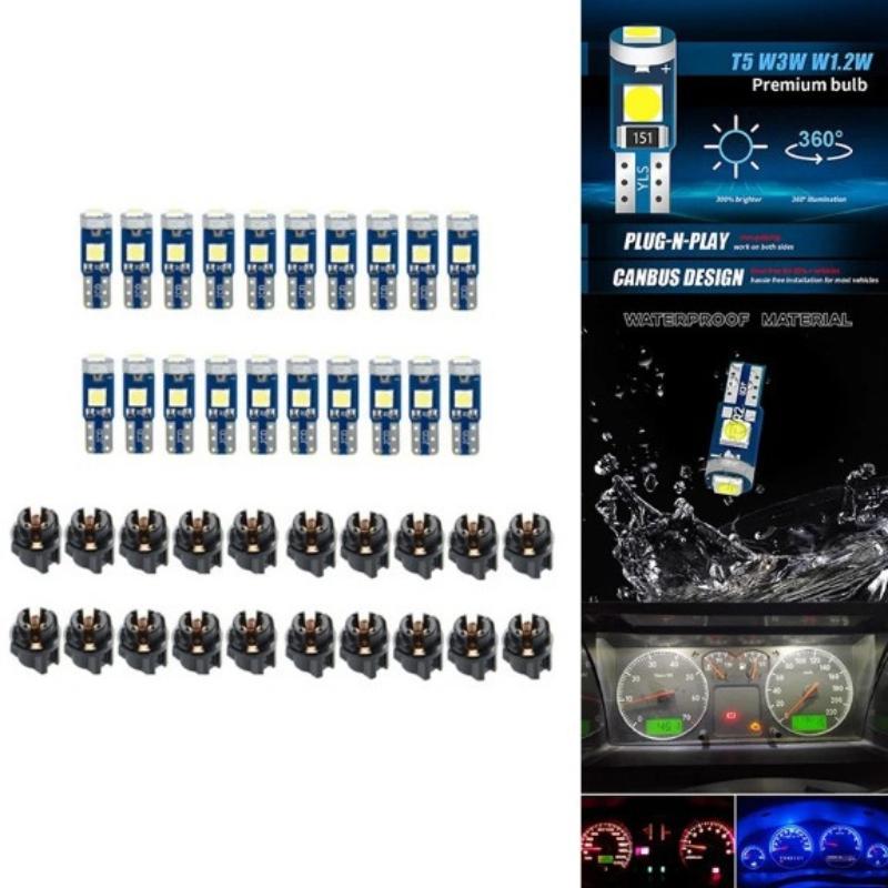 10Pcs T5 Led Bulb Canbus W3W 7 - Interior Photography Lighting recension och pris