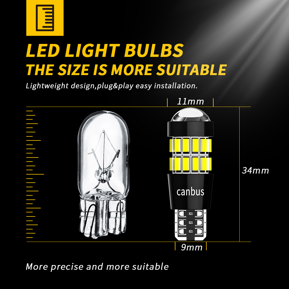 DXZ 2PCS W5W T10 LED Bulbs Len - Interior Photography Lighting recension och pris