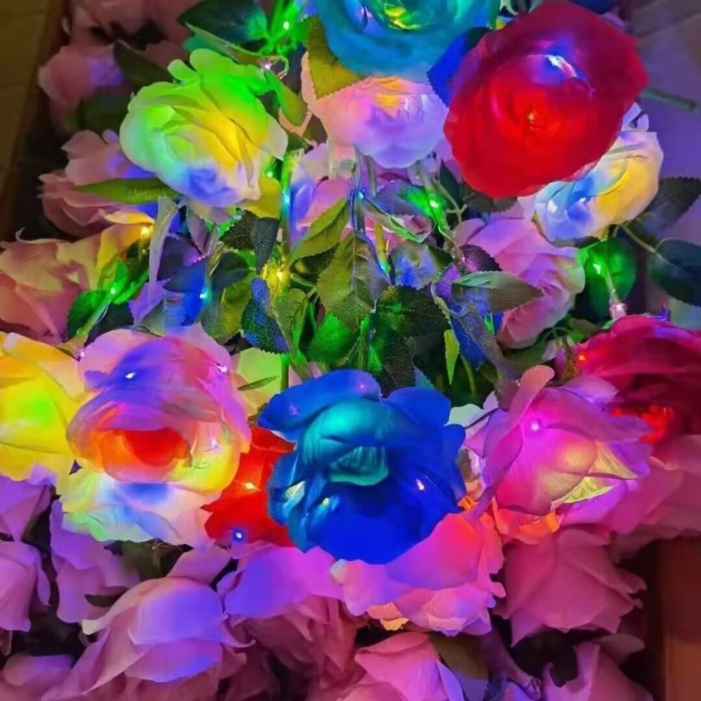 Glowing Artificial Rose Flower - Photography Lighting Home recension och pris