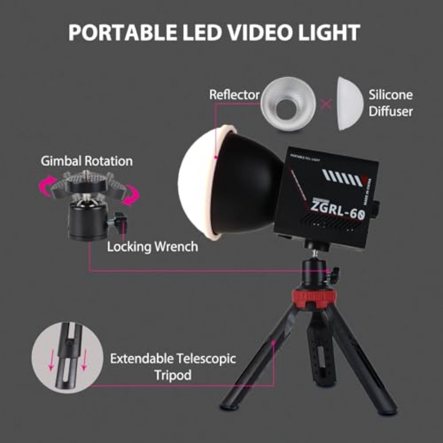 60W COB LED Video Light Handhe - Photography Lighting Studio recension och pris