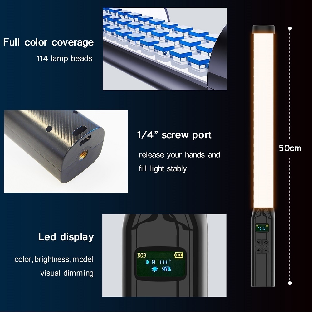 50CM RGB Stick Light Wand Ligh - Photography Lighting Youtube recension och pris
