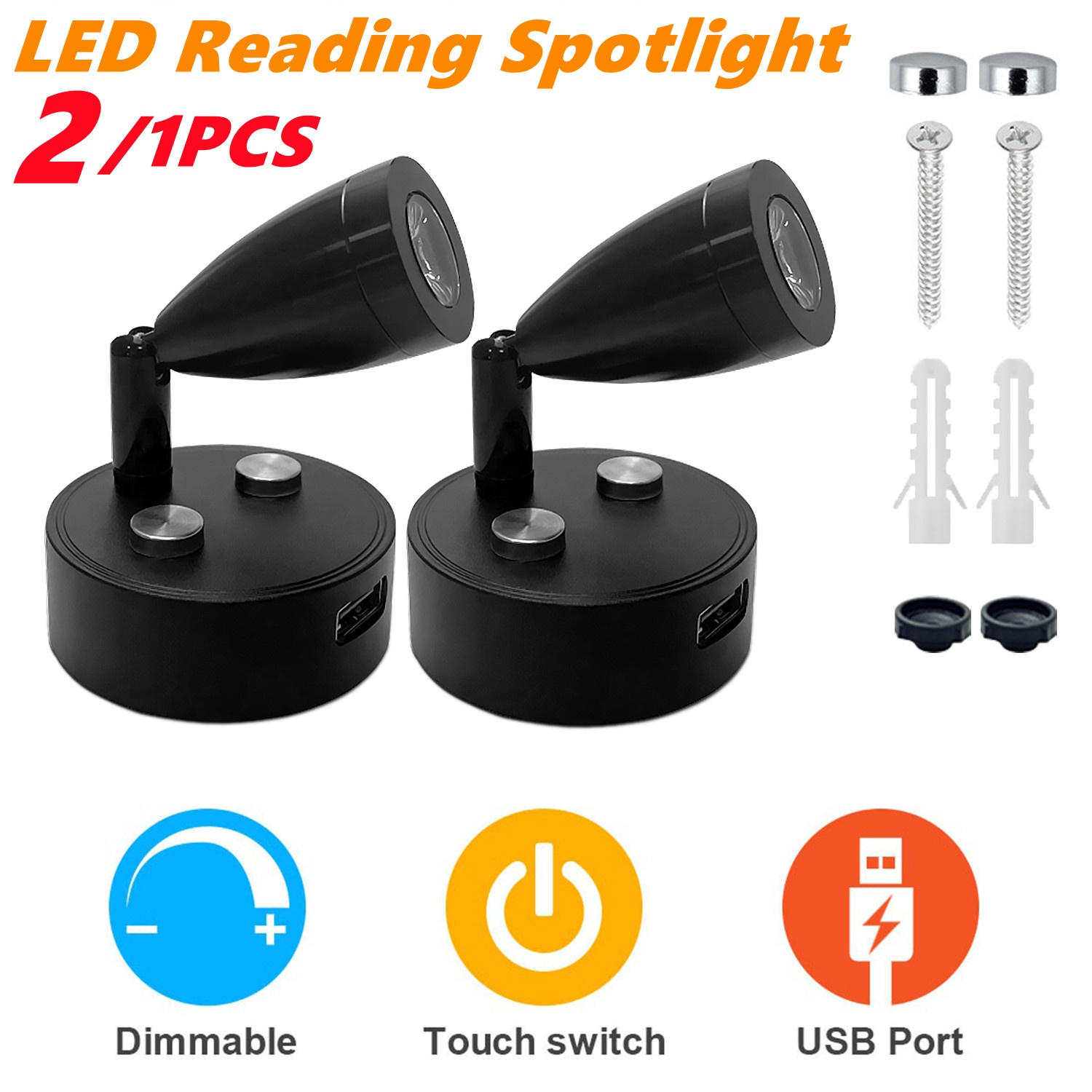2/1PCS Silver/Black DC 12-24V  - Interior Photography Lighting recension och pris