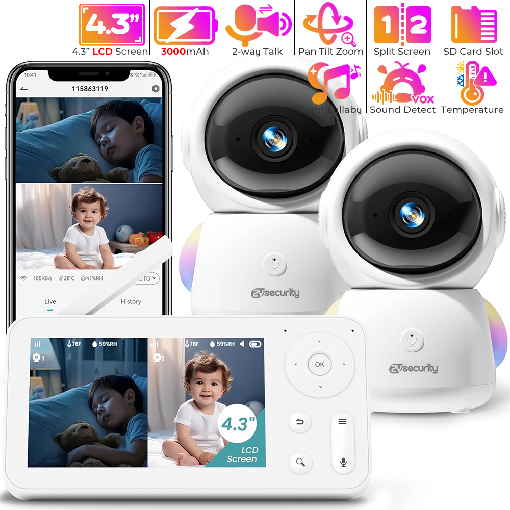 2K Baby Monitor with 2 Cameras - Photography Lighting With Umbrella recension och pris