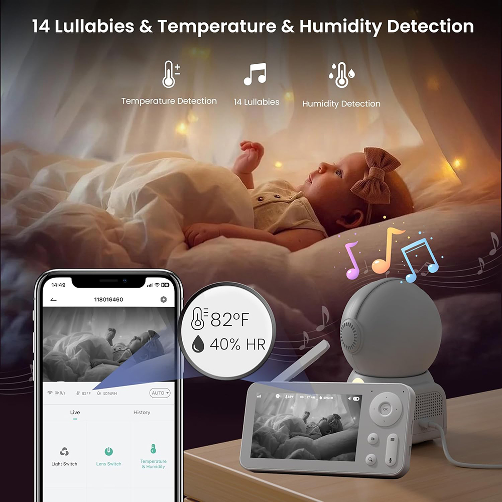 2K Baby Monitor with 2 Cameras - Photography Lighting With Umbrella recension och pris