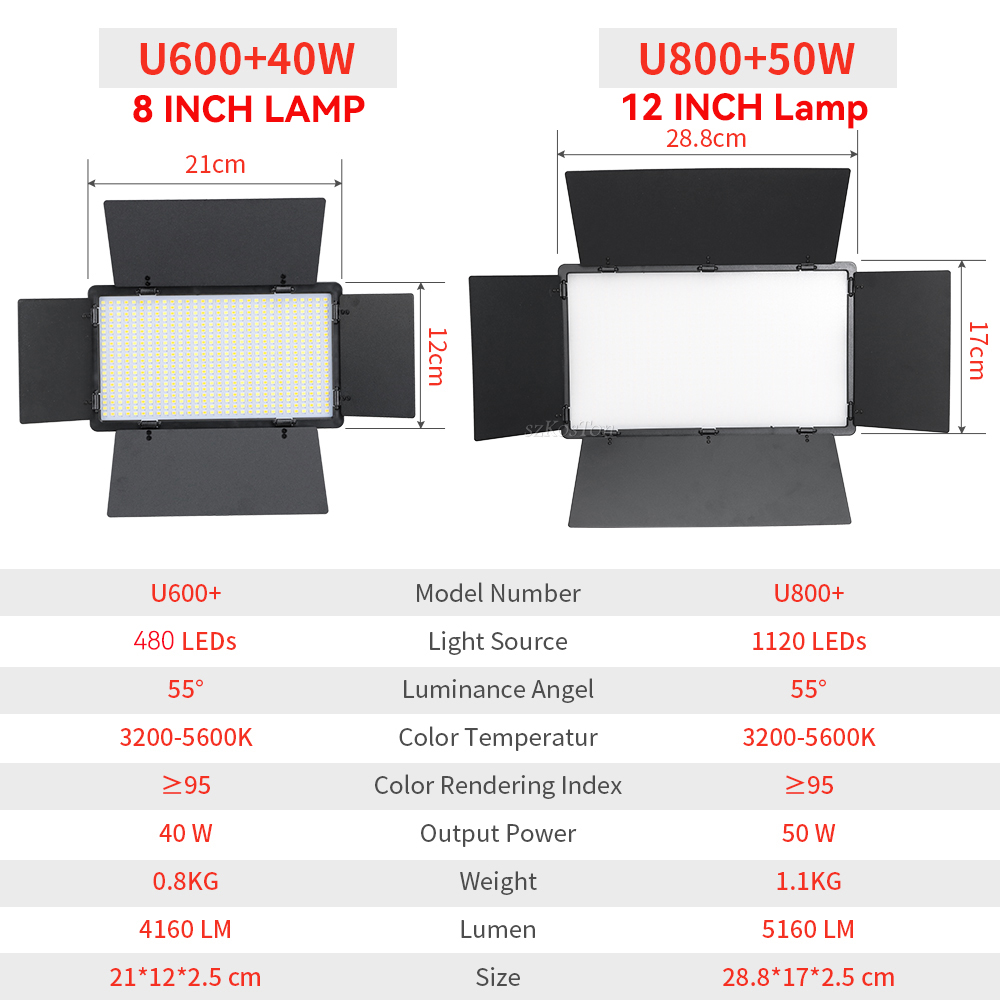 U800 U600 LED Photo Studio Vid - Photography Lighting Youtube recension och pris